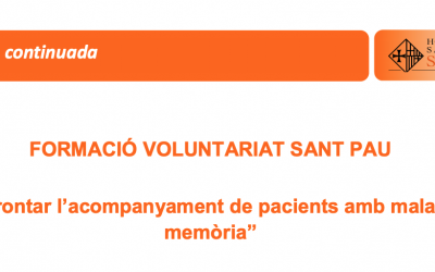 Los voluntarios recibirán formación sobre el acompañamiento de personas con Alzheimer