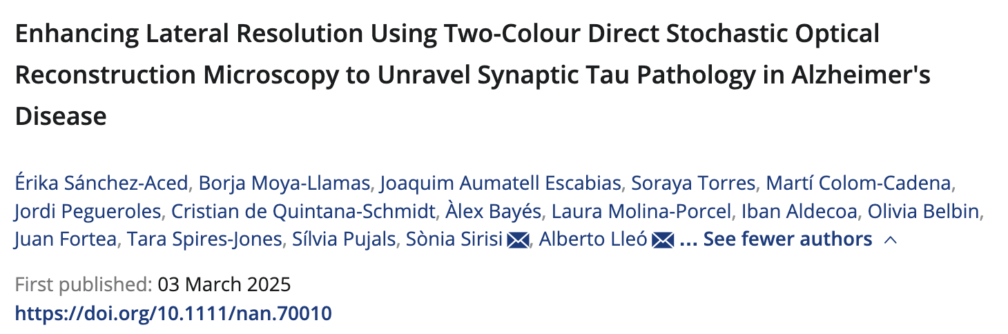 Enhanced Resolution to Study Synaptic Tau Pathology in Alzheimer’s Disease